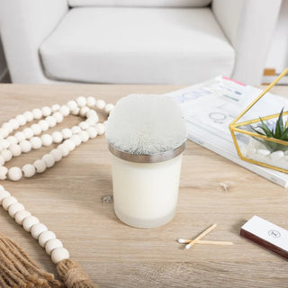Blank White - 5.5 oz - 100% Soy Wax Candle with Pom Pom Lid Scent: Tranquility - Boutique Bella Bellacandle