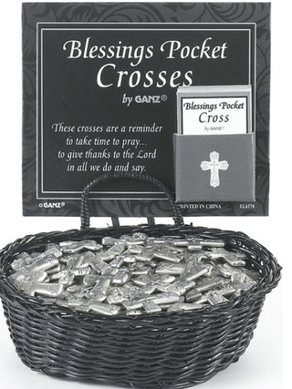 Blessings Pocket Crosses Charms in a Basket - Boutique Bella BellaChristmas