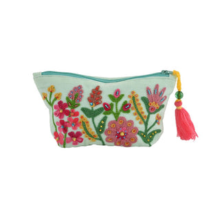Bloom & Bead Handcrafted Pouch 7X4" - Boutique Bella BellaMakeup Bag
