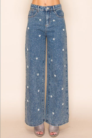 Bloom & Brilliance Wide-Leg Jeans - Boutique Bella BellaJeans
