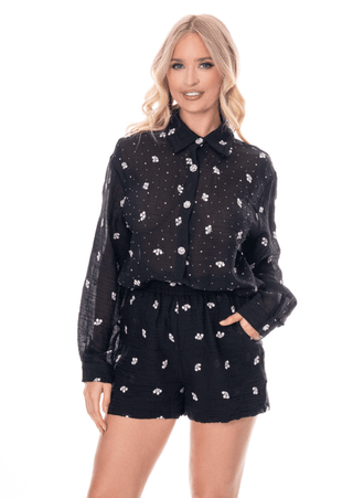 Blossom Sparkle Two-Piece Set - Black - Boutique Bella BellaSet