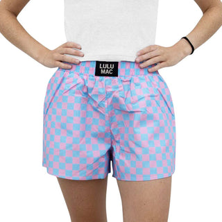 Blue And Pink Checkered Boxer Shorts - Boutique Bella BellaBoxer Shorts