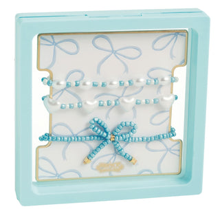 Blue Bow Bracelet Set - Boutique Bella BellaBracelet