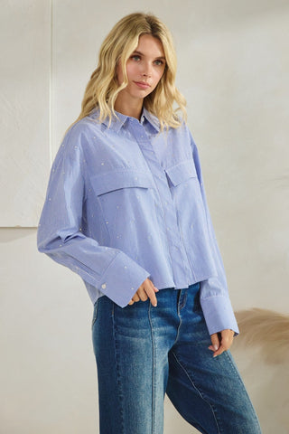 Blue Crush Rhinestone Shirt - Boutique Bella Bellashirt