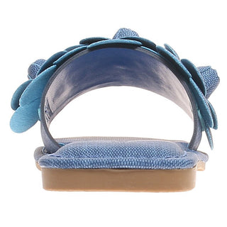 Blue Denim Flower Slide Sandals - Boutique Bella BellaSlides