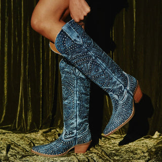 Blue Denim HonkyTonk Honey Boots - Dingo - Boutique Bella Belladingo