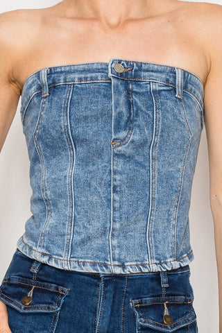 Blue jean Baby Tube Top - Boutique Bella Bellatube top