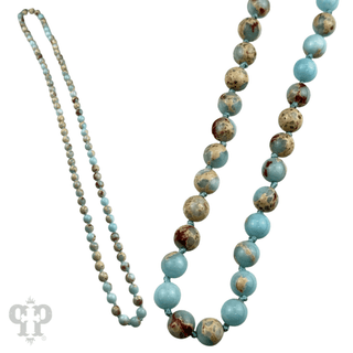 Blue mixed jasper knotted layering necklace, last call - Boutique Bella BellaNecklaces