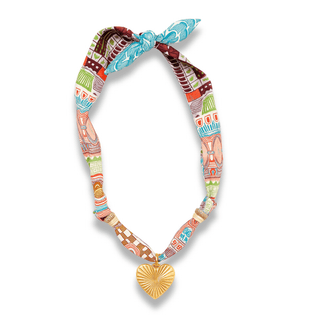 Blue Silk Charm Necklace - Boutique Bella BellaNecklace