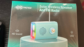 Blue Solar Wireless Speaker & FM Radio - Boutique Bella BellaElectronics