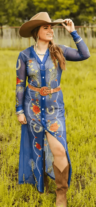 Blue Spur Elegance - Boutique Bella BellaMesh Duster