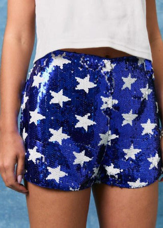 Blue Starshine Shorts - Boutique Bella BellaShorts