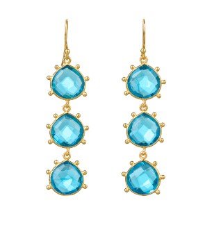Blue Topaz Sunburst Earrings - Boutique Bella BellaEarrings