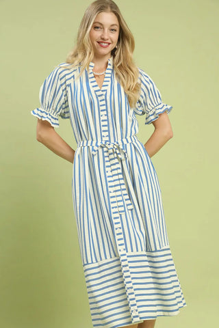 Tailored Stripes Midi Dress