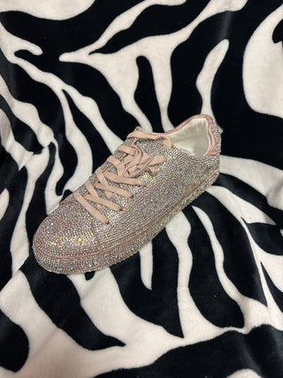 Blush Rhinestone Sneaker - Boutique Bella Bella