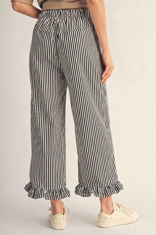 Boardwalk Breeze Striped Pants - Brown - Boutique Bella BellaPants