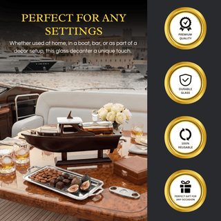 Boat Ship Whiskey Wine Decanter Ship Ship Decanter Set 800ML Drink Dispenser For Win - Boutique Bella Bella