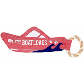 Boatloads 13" x 5" Canvas Dog Toy on Rope - Boutique Bella BellaDog Toy