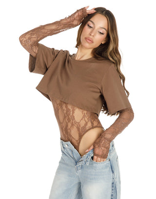 Bodysuit Tee Duo Brown - Boutique Bella BellaBodysuit