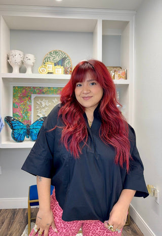 Bold In Black Blouse - Boutique Bella BellaBlouse