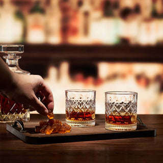 Bourbon Gummy Gift Set Two Whiskey Glasses Includes Bourbon Flavored Candy Bears 2 Crystal Lowball G - Boutique Bella Bella