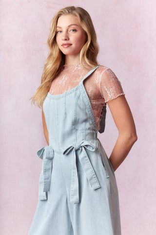 Bow Bella Denim Jumpsuit - Boutique Bella Bellajumpsuit