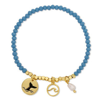 Bracelet - Crystal stretch with charms & pearl - Boutique Bella BellaBracelet