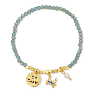 Bracelet - Crystal stretch with charms & pearl - Boutique Bella BellaBracelet