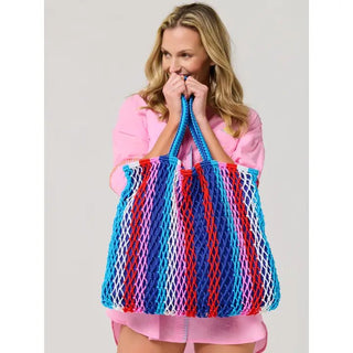 Braziliana Stripe Tote, Blue - Boutique Bella BellaTote Bag