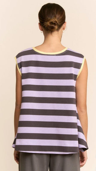 Breezy Striped Tank Top - Purple - Boutique Bella BellaTop