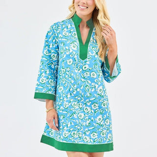 Brenda Dress in Meadow Line Blue - Boutique Bella BellaDress