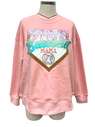 Brianna Cannon - Baseball Mama Ice Cream Drip Sweatshirt - Boutique Bella BellaSweatshirt