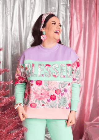 Brianna Cannon - Blessed Floral Fleece - Lined Sweatshirt - Boutique Bella BellaBrianna Cannon