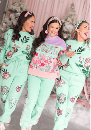 Brianna Cannon - Blessed Floral Fleece - Lined Sweatshirt - Boutique Bella BellaBrianna Cannon