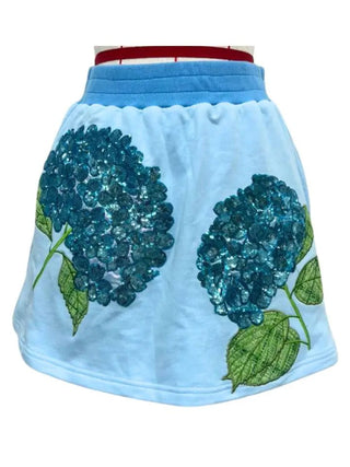 Brianna Cannon - Blue Hydrangea Skirt/Skort - Boutique Bella Bellashorts