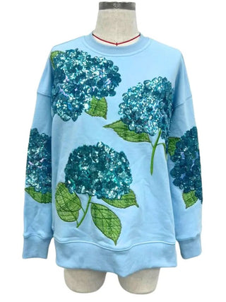 Brianna Cannon - Blue Hydrangea Sweatshirt - Boutique Bella BellaSweatshirt