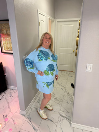 Brianna Cannon - Blue Hydrangea Sweatshirt - Boutique Bella BellaSweatshirt