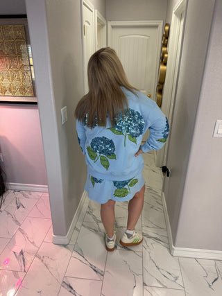Brianna Cannon - Blue Hydrangea Sweatshirt - Boutique Bella BellaSweatshirt