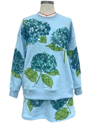 Brianna Cannon - Blue Hydrangea Sweatshirt - Boutique Bella BellaSweatshirt