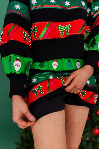 Brianna Cannon Christmas Ribbon Stripe Skort - Boutique Bella BellaSkort