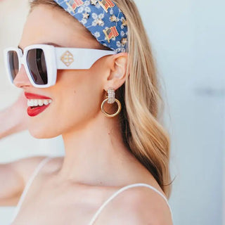 Brianna Cannon - Clear Crystal & Gold Knocker Earrings - Boutique Bella BellaEarrings