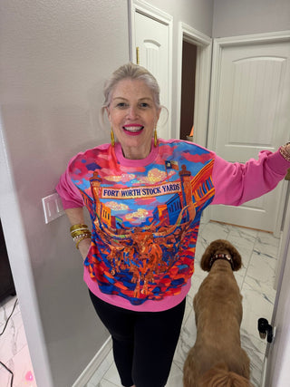 Brianna Cannon Fort Worth Stockyard Sparkle Sweatshirt - Boutique Bella BellaSweatshirt