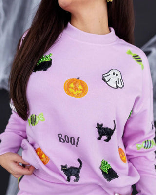 Brianna Cannon • Lavender Spooky Season Sweatshirt - Boutique Bella BellaHalloween