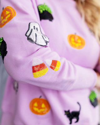 Brianna Cannon • Lavender Spooky Season Sweatshirt - Boutique Bella BellaHalloween