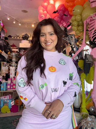 Brianna Cannon • Lavender Spooky Season Sweatshirt - Boutique Bella BellaHalloween