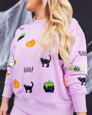 Brianna Cannon • Lavender Spooky Season Sweatshirt - Boutique Bella BellaHalloween
