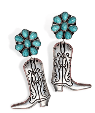 Brianna Cannon - Let's Go Girls Boot Earrings in Turquoise - Boutique Bella BellaBrianna Cannon