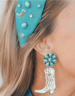 Brianna Cannon - Let's Go Girls Boot Earrings in Turquoise - Boutique Bella BellaBrianna Cannon