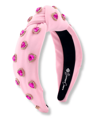 Brianna Cannon - Light Pink Headband with Hot Pink Pave Crystal Hearts - Boutique Bella BellaBrianna Cannon