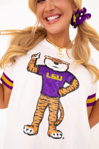 Brianna Cannon LSU Sparkle Logo T-Shirt - Boutique Bella BellaT-Shirt